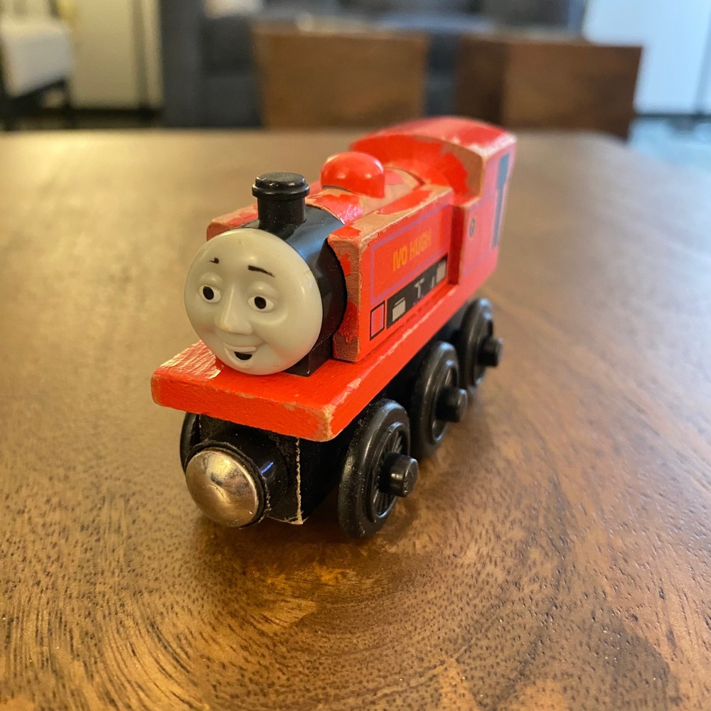 Thomas & Friends Wooden Railway Ivo Hugh Red Train Engine Number 7 2003 Rare